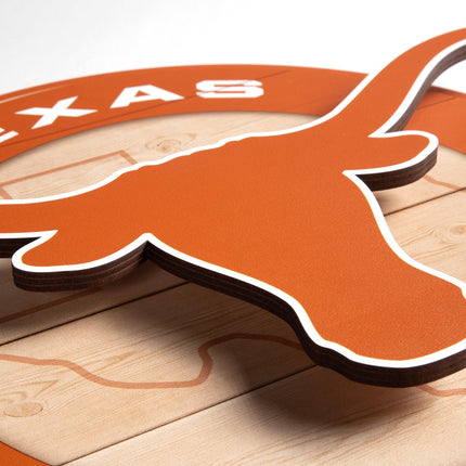 Texas Longhorns 3DX Circle Backer Wall Art