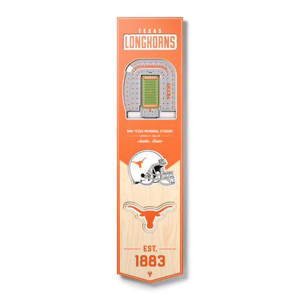 Texas Longhorns 8x32 3D Stadium Banner