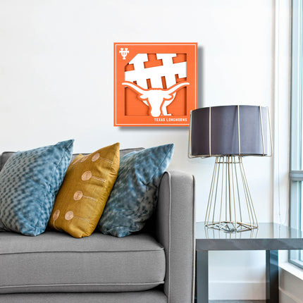 Texas Longhorns 3D Logo Series Wall Art - 12x12