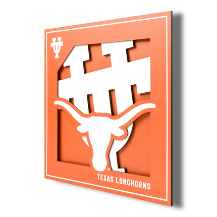 Texas Longhorns 3D Logo Series Wall Art - 12x12