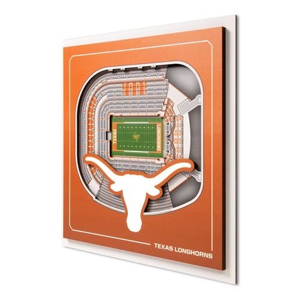 Texas Longhorns 3D StadiumView Wall Art 12x12