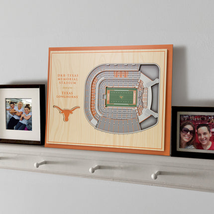 Texas Longhorns 5-Layer 3D StadiumView Wall Art