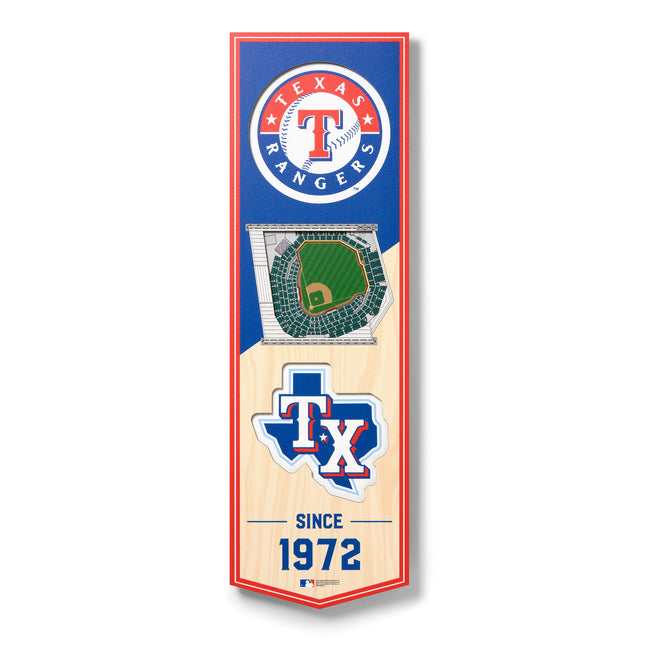 Texas Rangers 3D Stadium 6x19 Banners