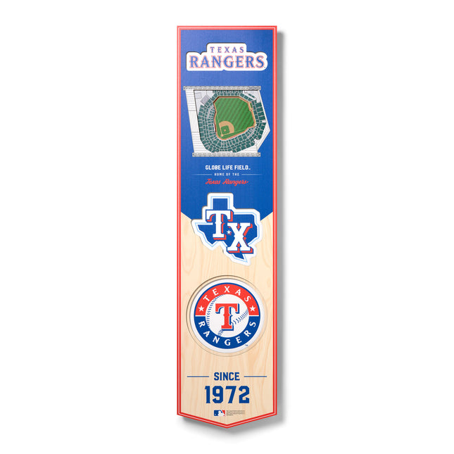 Texas Rangers 8x32 3D Stadium Banner