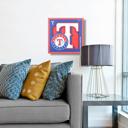 Texas Rangers 3D Logo Series Wall Art - 12x12