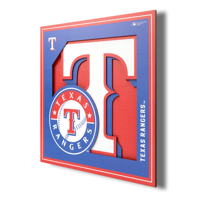 Texas Rangers 3D Logo Series Wall Art - 12x12