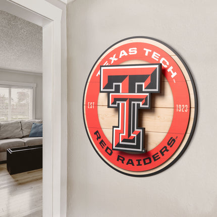 Texas Tech Red Raiders 3DX Circle Backer Wall Art