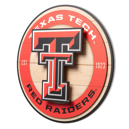 Texas Tech Red Raiders 3DX Circle Backer Wall Art