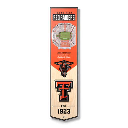 Texas Tech Red Raiders 8x32 3D Stadium Banner