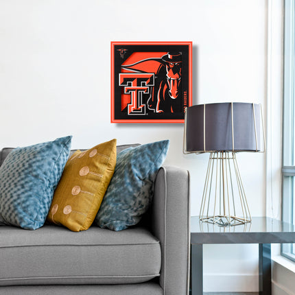 Texas Tech Red Raiders 3D Logo Series Wall Art - 12x12