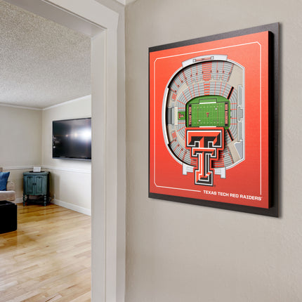 Texas Tech Red Raiders 3D StadiumView Wall Art 12x12