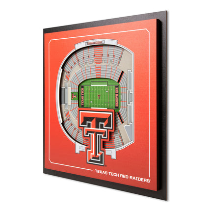 Texas Tech Red Raiders 3D StadiumView Wall Art 12x12