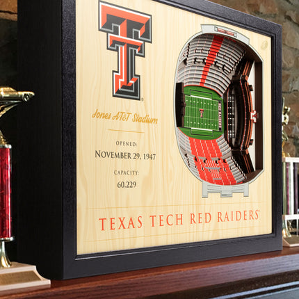 Texas Tech Red Raiders 25-Layer StadiumViews 3D Wall Art
