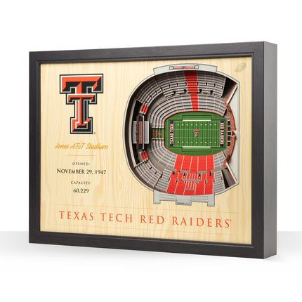 Texas Tech Red Raiders 25-Layer StadiumViews 3D Wall Art