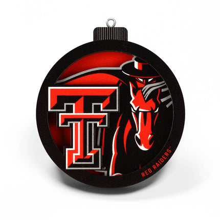 Texas Tech Red Raiders 3D Logo Series Ornament