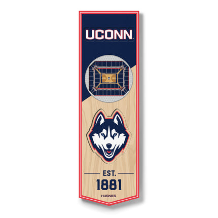 UConn Huskies 3D Stadium 6x19 Banners