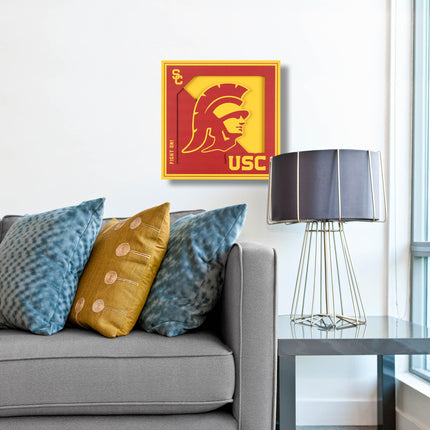 USC Trojans 3D Logo Series Wall Art - 12x12