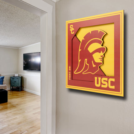 USC Trojans 3D Logo Series Wall Art - 12x12