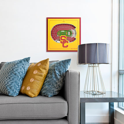 USC Trojans 3D StadiumView Wall Art 12x12