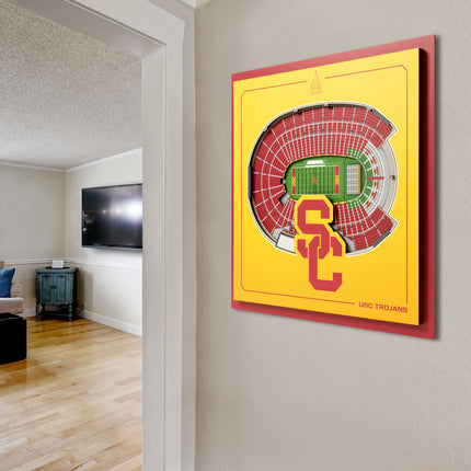 USC Trojans 3D StadiumView Wall Art 12x12