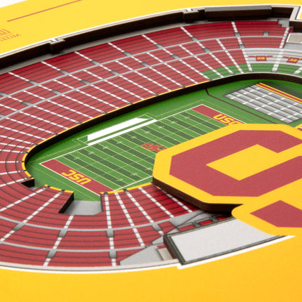 USC Trojans 3D StadiumView Wall Art 12x12
