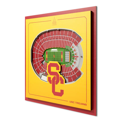 USC Trojans 3D StadiumView Wall Art 12x12