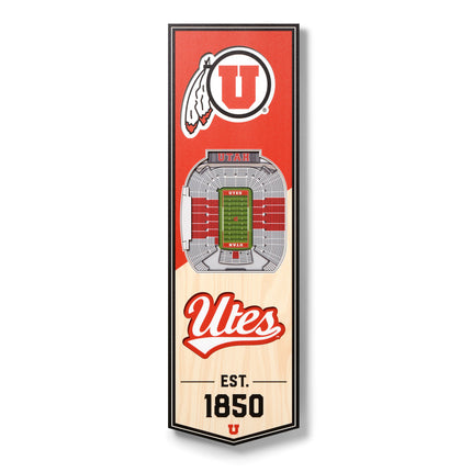 Utah Utes 3D Stadium 6x19 Banners