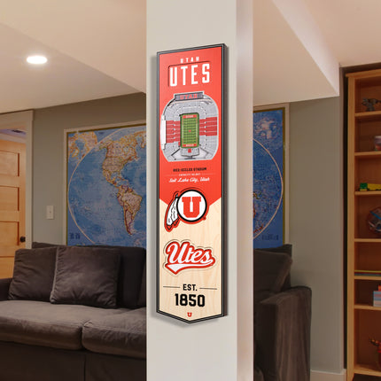 Utah Utes 8x32 3D Stadium Banner
