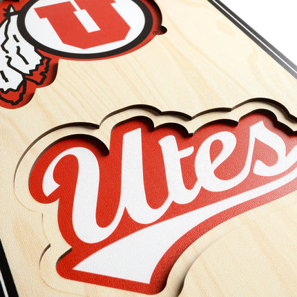 Utah Utes 8x32 3D Stadium Banner