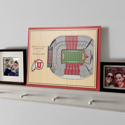 Utah Utes 5-Layer 3D StadiumView Wall Art