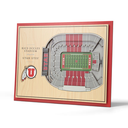 Utah Utes 5-Layer 3D StadiumView Wall Art