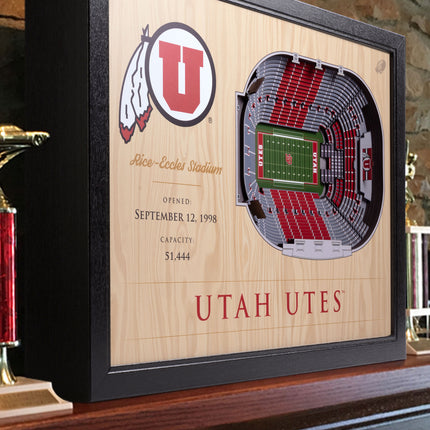 Utah Utes 25-Layer StadiumViews 3D Wall Art