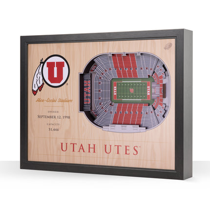 Utah Utes 25-Layer StadiumViews 3D Wall Art