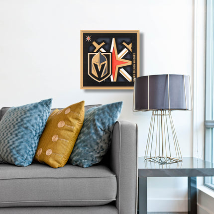 Vegas Golden Knights 3D Logo Series Wall Art - 12x12