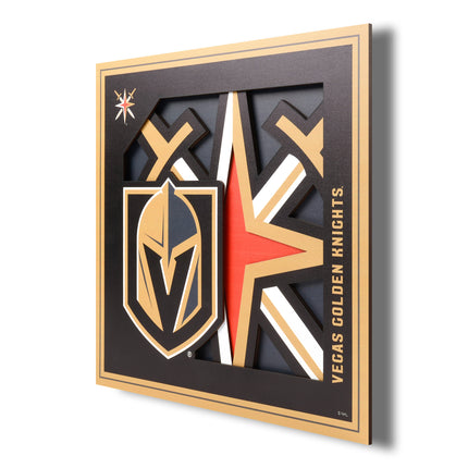 Vegas Golden Knights 3D Logo Series Wall Art - 12x12