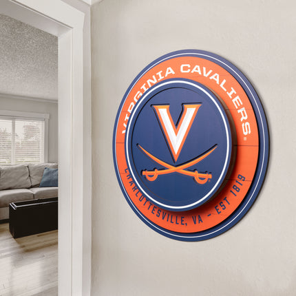 Virginia Cavaliers 3DX Circle Backer Wall Art