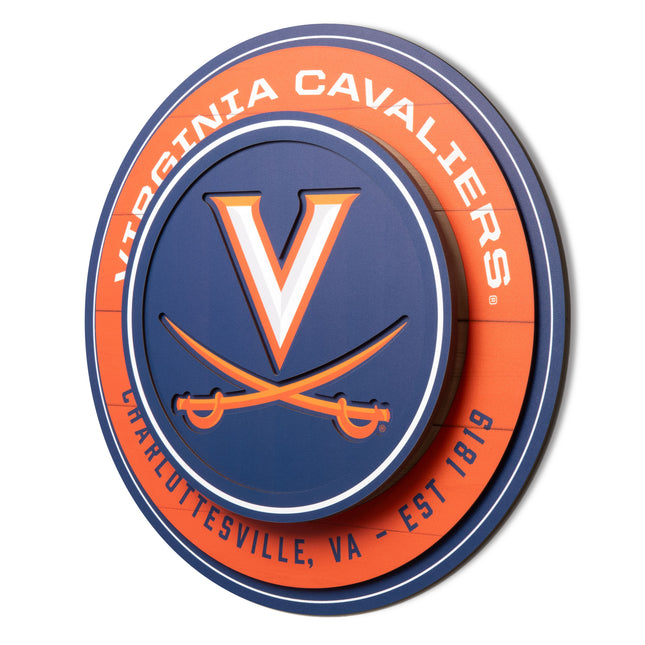 Virginia Cavaliers 3DX Circle Backer Wall Art