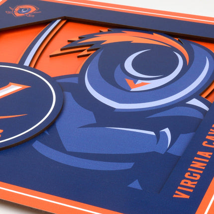 Virginia Cavaliers 3D Logo Series Wall Art - 12x12