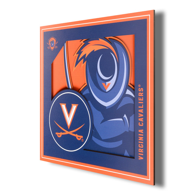 Virginia Cavaliers 3D Logo Series Wall Art - 12x12
