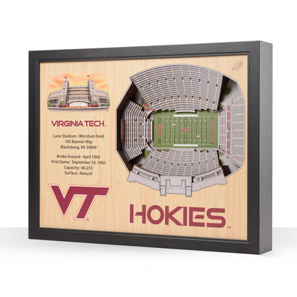 Virginia Tech Hokies 25-Layer StadiumViews 3D Wall Art