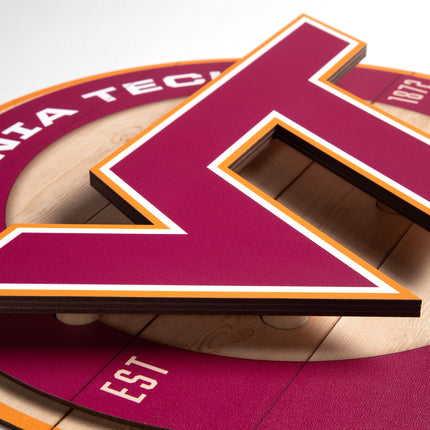 Virginia Tech Hokies 3DX Circle Backer Wall Art