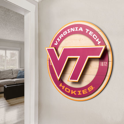 Virginia Tech Hokies 3DX Circle Backer Wall Art