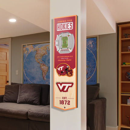 Virginia Tech Hokies 8x32 3D Stadium Banner