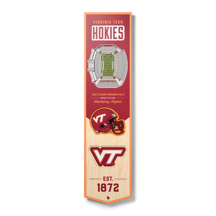 Virginia Tech Hokies 8x32 3D Stadium Banner