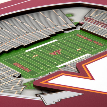 Virginia Tech Hokies 3D StadiumView Wall Art 12x12