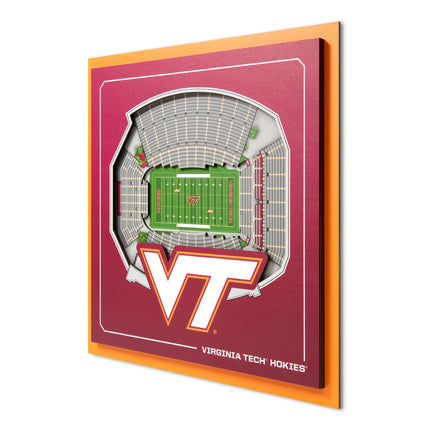 Virginia Tech Hokies 3D StadiumView Wall Art 12x12