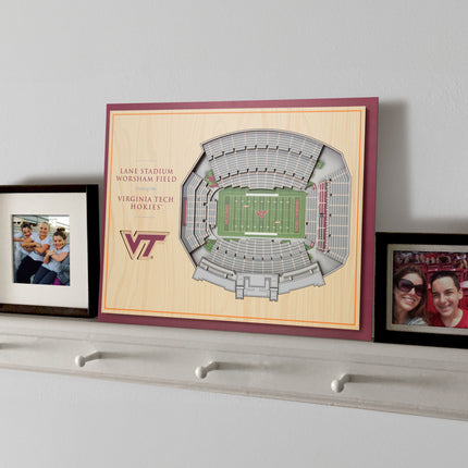 Virginia Tech Hokies 5-Layer 3D StadiumView Wall Art