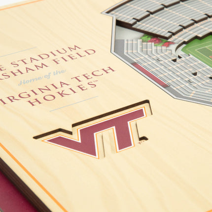 Virginia Tech Hokies 5-Layer 3D StadiumView Wall Art