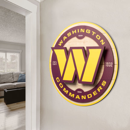 Washington Commanders 3DX Circle Backer Wall Art