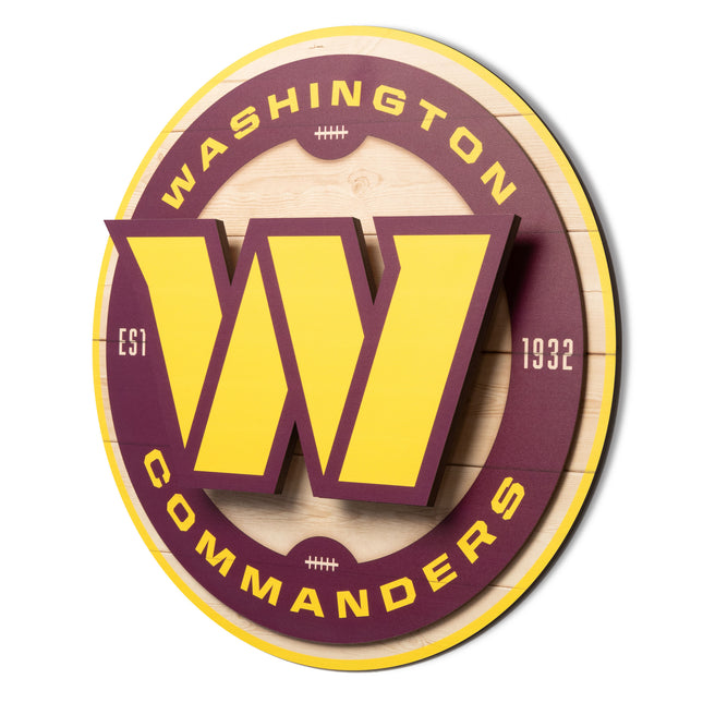 Washington Commanders 3DX Circle Backer Wall Art